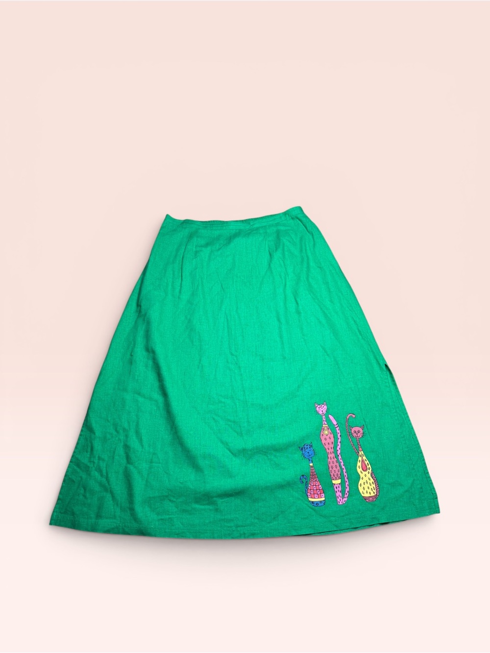 Stonebridge Vintage Cat kelly green skirt with pockets
